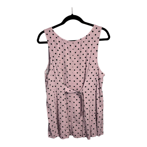 Torrid Polka Dot Mauve Pink Button Front A Line Tank Top Cinch Back Size 0 L 12 - Picture 8 of 8